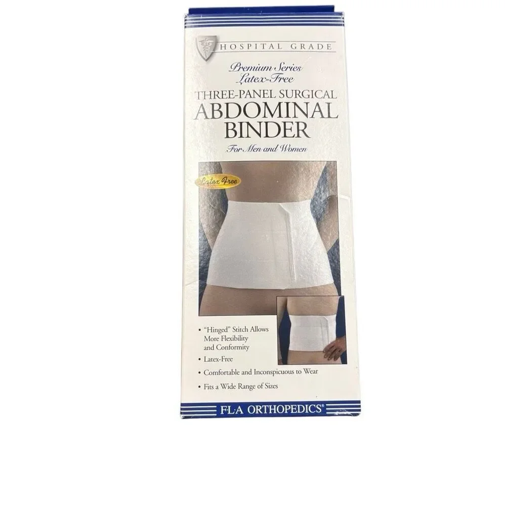 New FLA Orthopedics Three-Panel Abdominal Binder Surgical Support Belt Size S